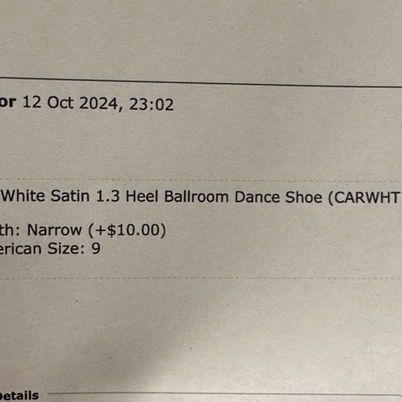 Featherlite Ballroom Dance Shoes - 9 Narrow - Carol White Satin, 1.3" Heel - Picture 11 of 14